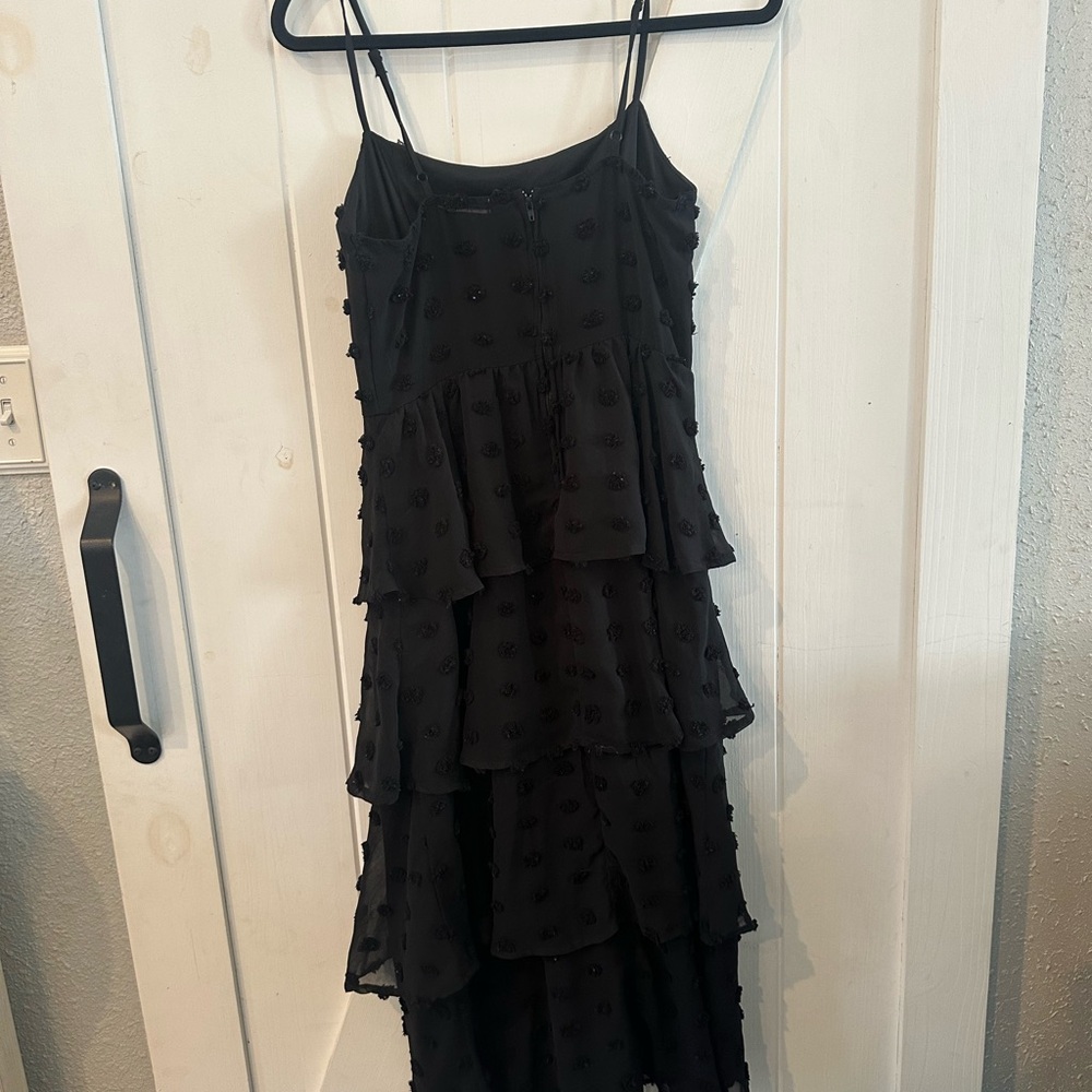 Miami Elegant Black Layered High Low Dress